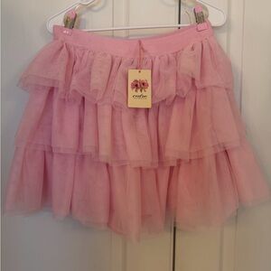 Entro Pink Ruffled layered Mini Skirt